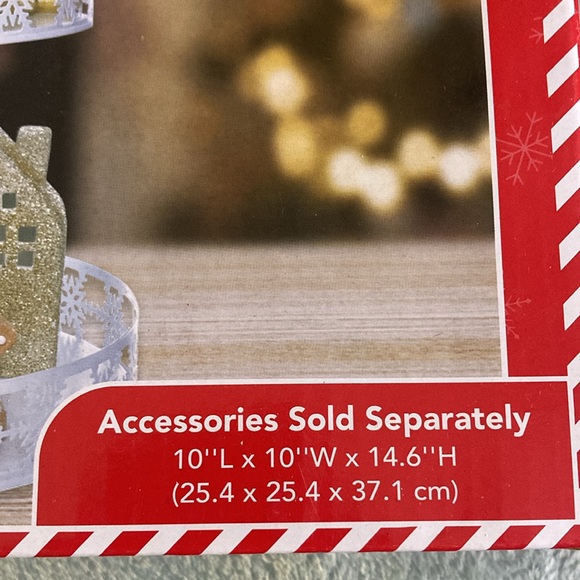 BNIB- Two Tiered Metal Tray- White Snowflake ❄️ Decorative 2-Tiered Tray - Picture 6 of 9